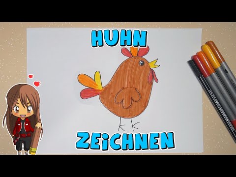 Huhn einfach malen für Kinder | ab 6 Jahren | Malen mit Evi | deutsch