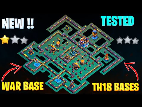 CHAMP 1 & 2 ONLY 1 STAR CWL Anti Throwers Best Th18 War base Link. | Th18 Push Base Link TH18