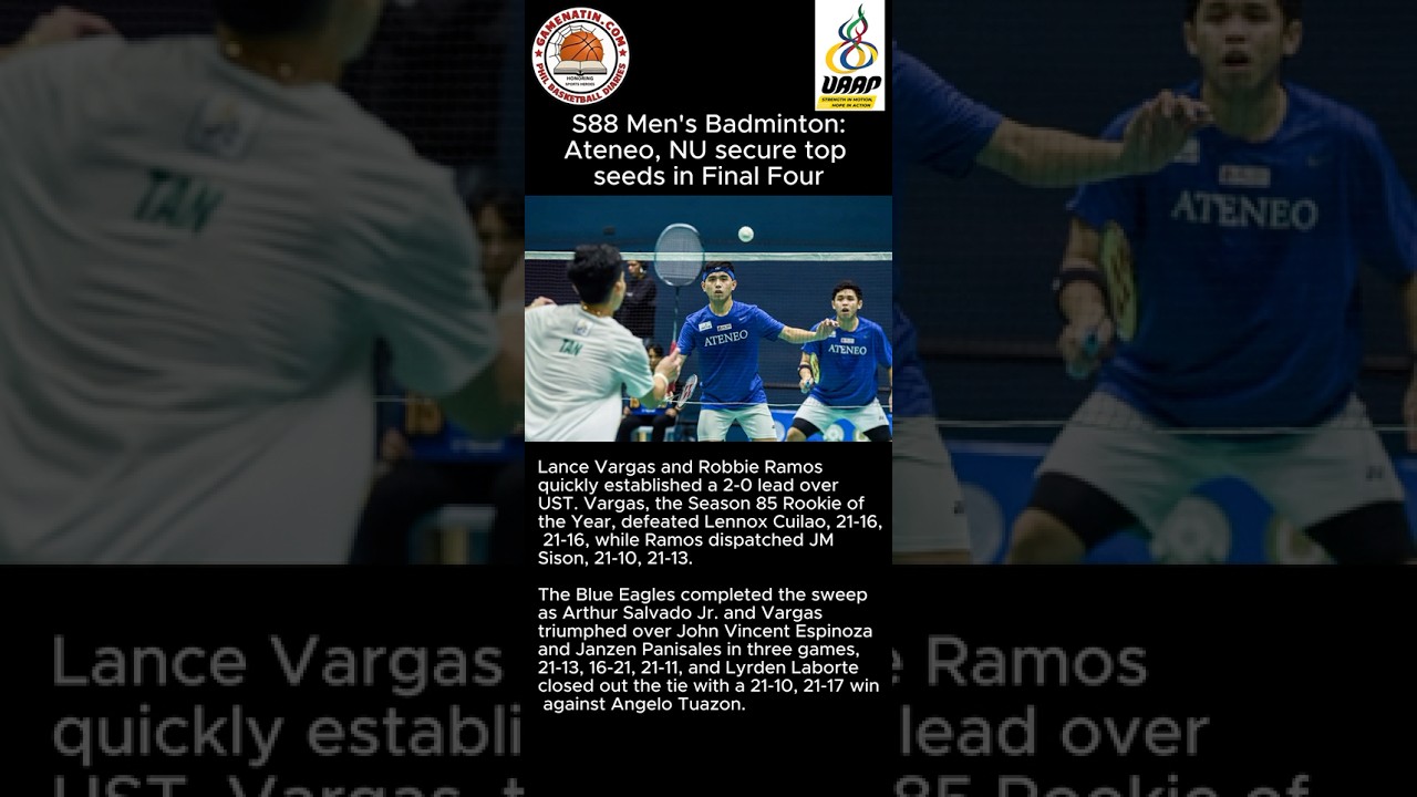 UAAP Men's Badminton: Ateneo, NU enter Final 4