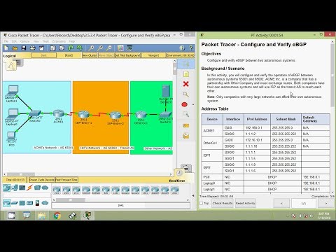 3.5.3.4 Packet Tracer - Configure and Verify eBGP