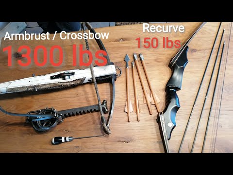 1300 lbs vs. 150 lbs. Crossbow vs. Recurve. Part 1. Thomas Brugger Bogensport Extrem Archery