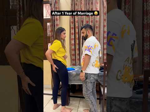 After One Year of Marriage 😂 Must Watch 🤭 #couplethings #spank #funny #funnycouple #relatable