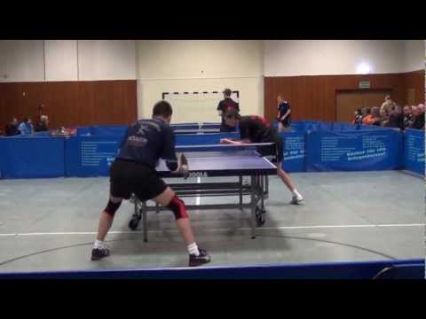 Tischtennis Oberliga Effeltrich vs FC Tegernheim 2013 (20)Johannes Jaeger vs Bufka (Defense) 2