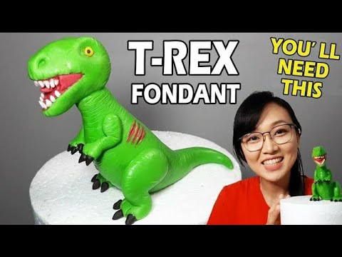 How to Make a Tyrannosaurus Rex Cake Topper Jurassic World | Fondant Dinosaur | Dinosaur Cake Topper