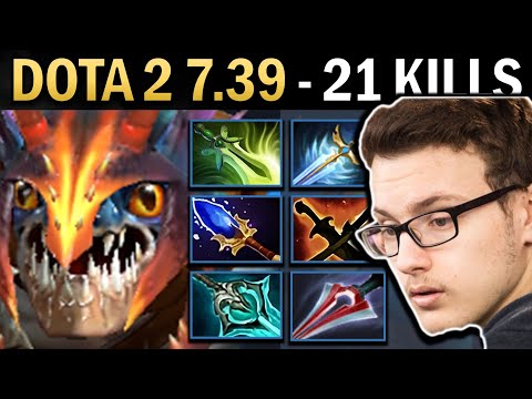 Slark Gameplay Miracle with 21 Kills and Butterfly - Dota 2 7.39