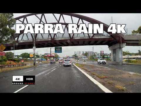 HEAVY RAIN Parramatta Sydney Drive 4K HDR 60FPS POV | Rydalmere→West