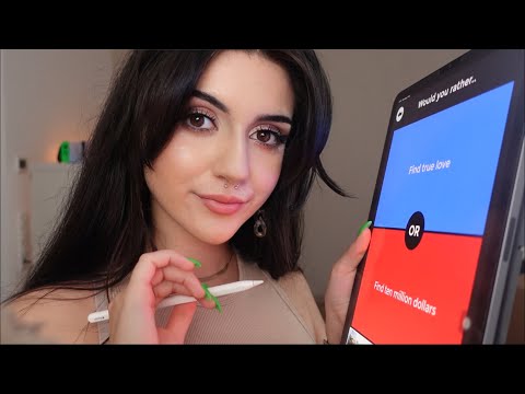 ASMR Playing Would You Rather On An iPad ~ Relaxing Tapping \u0026 Whispering