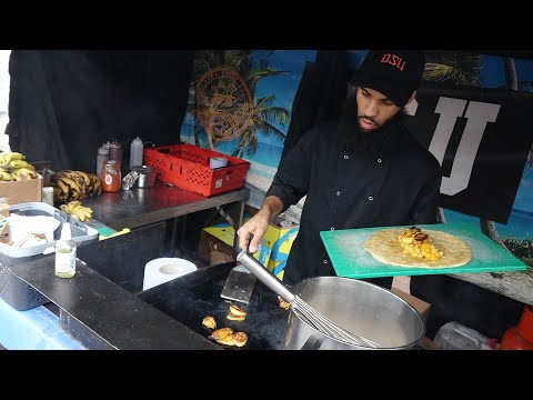Trinidad Roti Wraps filled with Chana + Pumpkin Curry - Caribbean Street Food by OSU COCONUTS London