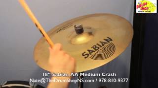 Video thumbnail for Sabian AA Medium Thin Crash 18'' - The Drum Shop North Shore by Nate Morrison Drums