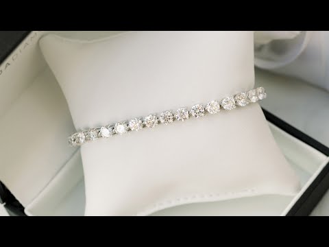 10ct Three Prong Lab Diamond Tennis Bracelet in 14k White Gold | Ada Diamonds