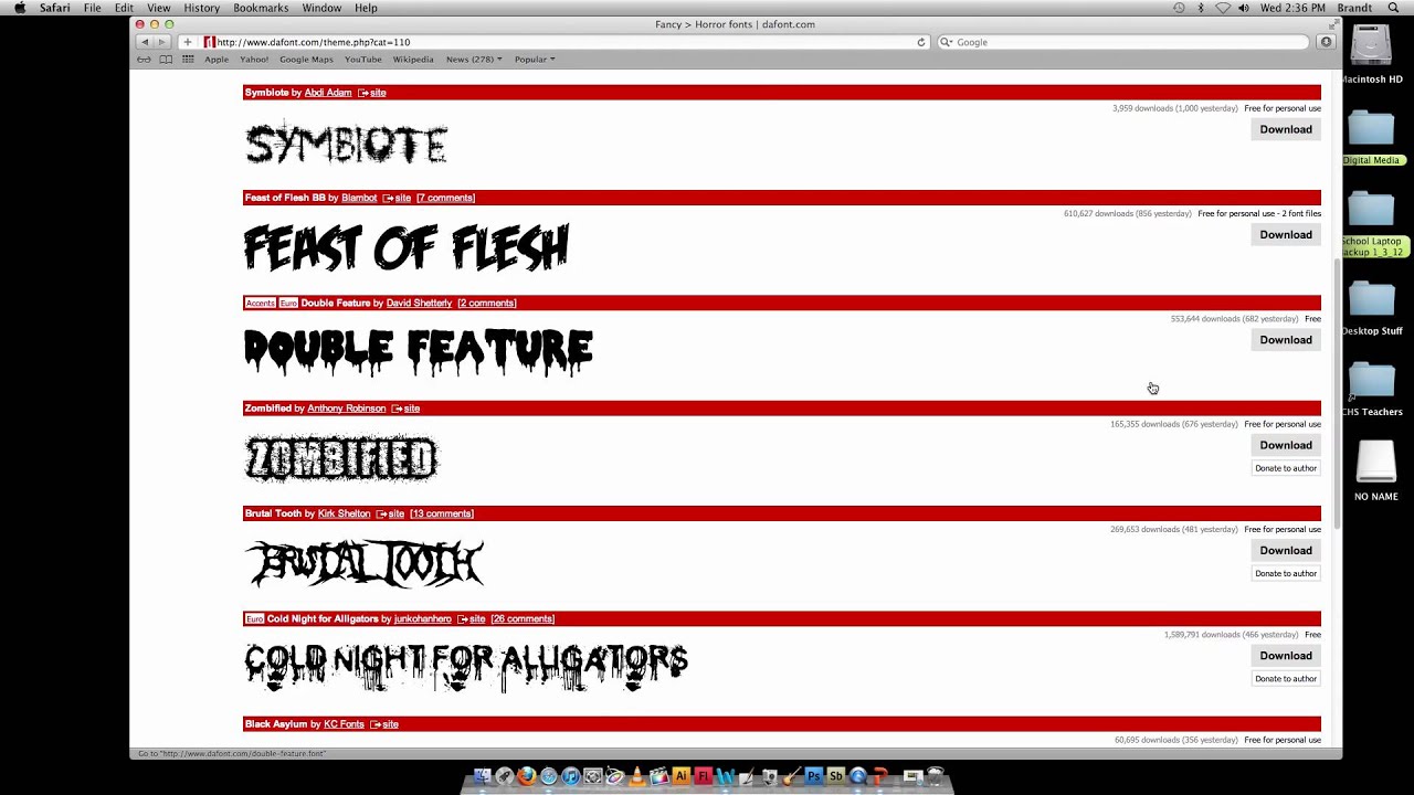 Install True Type Font from Dafont Tutorial