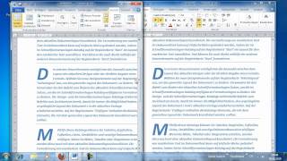Word 2010 - Zwei Dokumente vergleichen mithilfe des synchronen Bildlaufs