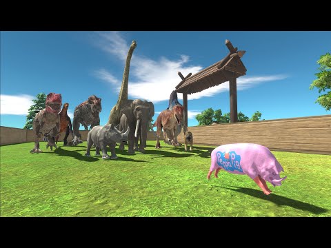 Race to eat Peppa Pig - Animal Revolt Battle Simulator