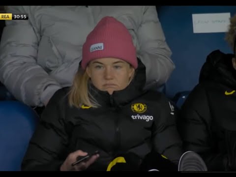 Pernille Harder being a mood in the stands