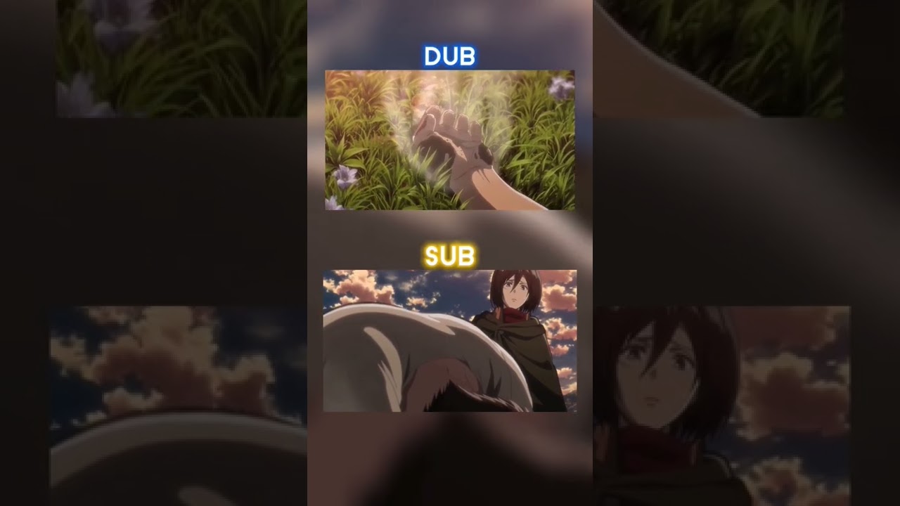 Attack on Titan sub vs dub(eren's rage)