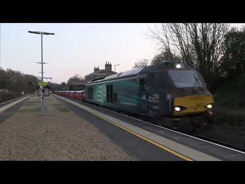 DRS 68017 opens up through Micheldever with 6Z95 from Winfrith - 24.03.2022
