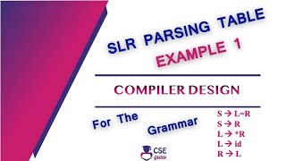SLR Parsing Table Example 1| LR Parser | Lec 68 | Compiler Design