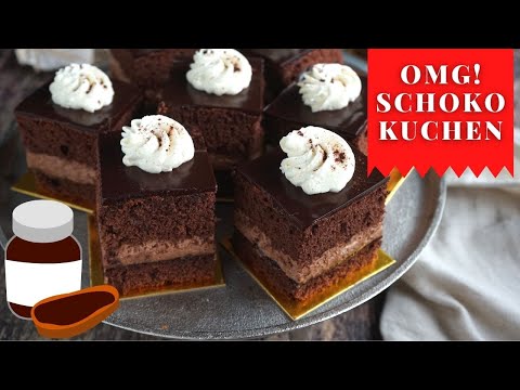 NUTELLA SCHNITTEN VOM BLECH - Nutella Blechkuchen - FÜR NUTELLA JUNKIES 😍😯😈