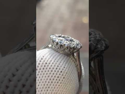 1.45ct sapphire diamond platinum enagement ring