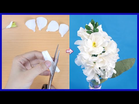 How To Make Delphinium Paper Flower From Crepe Paper | DIY Paper Craft