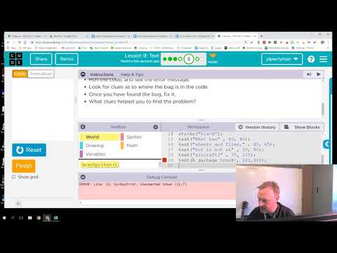 Unit 3 Lesson 9 Page 5b Code.org Discoveries 20/21