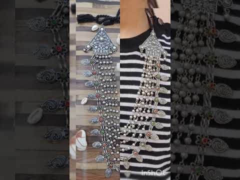 Silver Look Like Floral Design Multi Layer Long Necklace