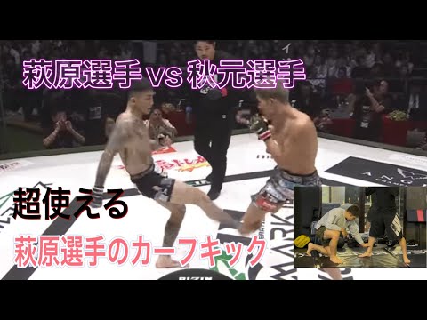 格闘技教室‼︎RIZIN萩原vs秋元戦からカーフキックを学べ！初心者向け