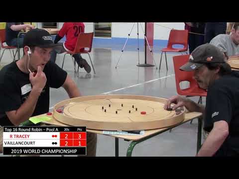 2019 World Crokinole Championship - Top 16 - Tracey v Vaillancourt