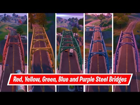 Embrace the rainbow by visiting the Red, Yellow, Green, Blue and Purple Steel Bridges