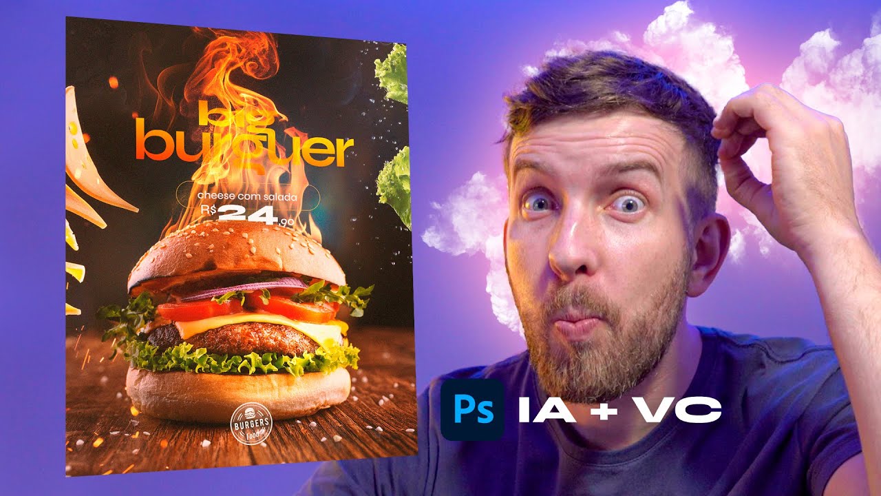 Como usar a Inteligência Artificial do Photoshop para criar Designs Social Media | IA + VC 🔥💙