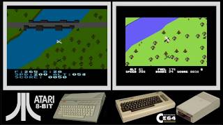 Atari 8-bit vs C64 : BLUE MAX (Side by side comparison)