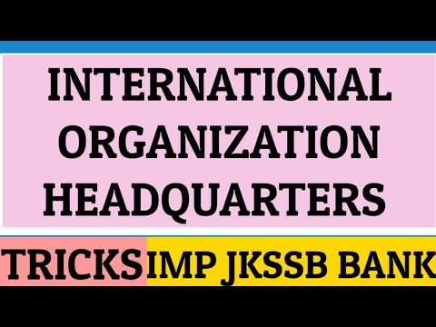 ORGANIZATION AND HEADQUARTERS TRICKS TO LEARN | imp Jkssb bank topic| 3-4 marks |join career success