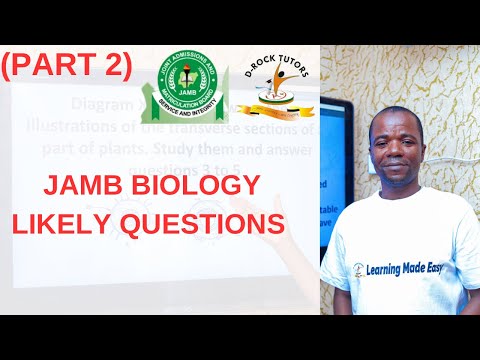 POSSIBLE BIOLOGY QUESTIONS IN JAMB 2024