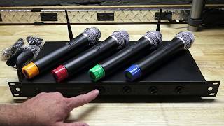 Video thumbnail for The WU 4 Channel Wireless Microphone System - American Audio WU-419V by Brian S Redd