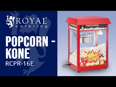 video - Pieni popcorn-kone - teho 1500 W - ruostumatonta terästä, karkaistua lasia ja tarttumaton pinnoite
