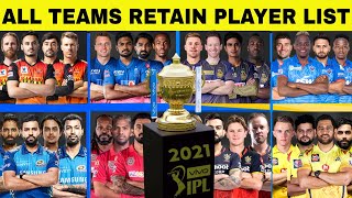 IPL 2021 All Teams Full Retained Player List || RCB, CSK, KKR, DC, MI, SRH, RR, KXIP