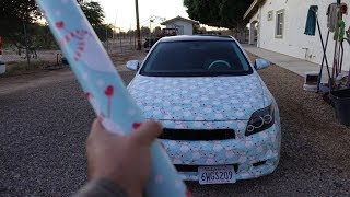 Wrapping My Car With Christmas Paper!!!