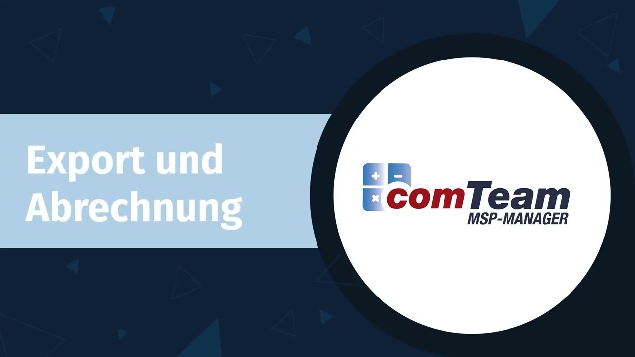 Export und Abrechnung