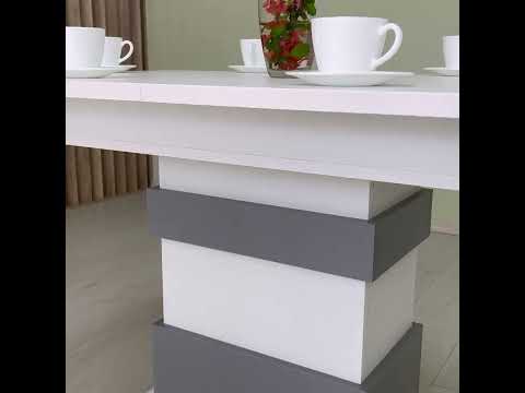 Миниатюра изображения товара Обеденный стол Eligard Yukon (белый структурный/дымчатый алмаз)