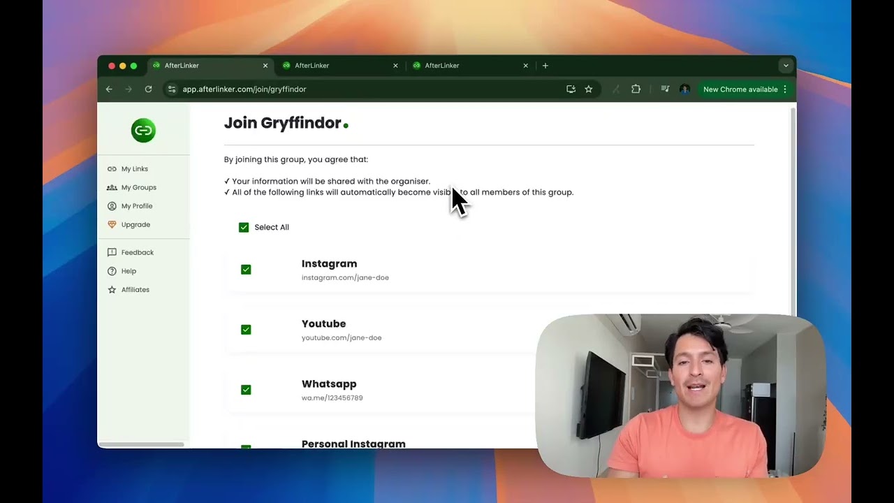 Afterlinker video preview