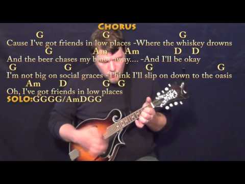 Friends In Low Places - Mandolin Cover Lesson in G with Chords/Lyrics
