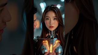 Glowing AI Girl 🌌 Futuristic Human-Robot Hybrid Revealed