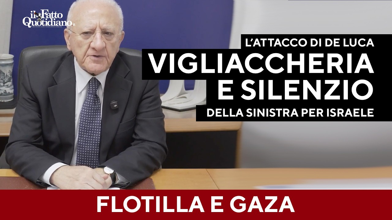 De Luca attacca: "Il silenzio della Sinistra per Israele su Gaza alimenta l'antisemitismo"