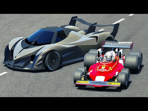 Ferrari F1 8 Wheels 1976 vs Devel Sixteen 2014 at Monaco