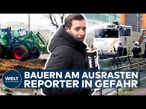 BRÜSSEL: Explosionen und Wasserwerfer  - Die Bauern sind sauer! Unser Reporter mittendrin