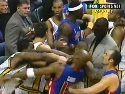 Jermaine O'Neal's Flagrant 2 Sparks a Pistons Brawl BEFORE the Malice at the Palace (2002)