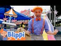 Blippi Rides Roller Coasters At The Fun Spot Theme Park Educational Videos For Kids