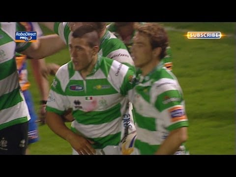 Edoardo Gori try from blockdown puts Treviso ahead - Benetton Treviso v Connacht 26th Apr 2013