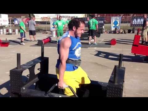 Kalle Beck 630lb yoke walk / 550lb frame carry Medley 2013 Strongman Nationals