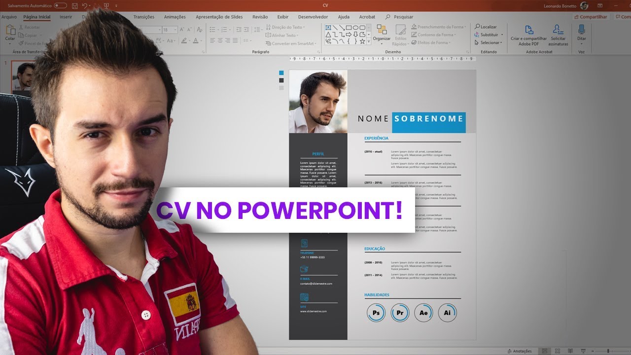 Como fazer um CV no POWERPOINT! [Tutoriais]